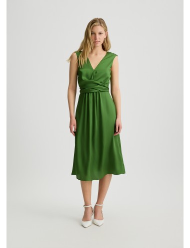 WA5176 ABITO IN TWILL CON CINTURA VESTITO LIU JO DONNA ABITINO MORBIDO VERDE