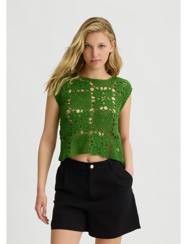WA5209 80135 MAGLIA LIU JO TOP IN CROCHET DONNA MAGLIETTA SOTTOGIACCA SHIRT