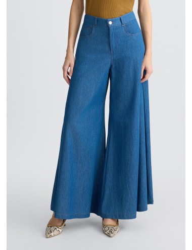 WA5510 PANTALONE DONNA LIU JO JEANS FLARE DENIM LARGO PANTALONE PANATLONI WOMAN