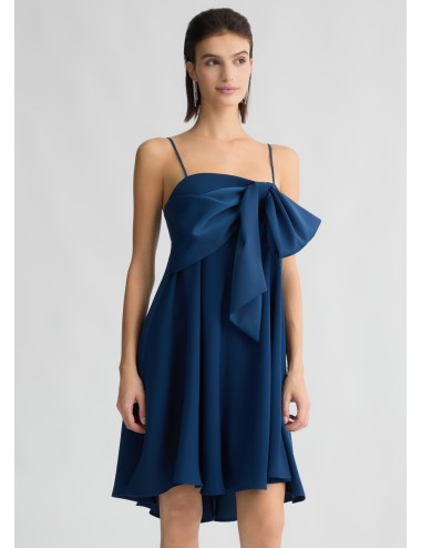 CA5245 ABITO DONNA CON FIOCCO LIU JO BLU ZAFFIRO VESTITO ELEGANTE WOMAN DRESS
