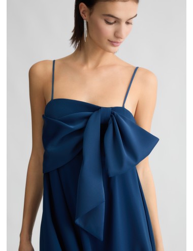CA5245 ABITO DONNA CON FIOCCO LIU JO BLU ZAFFIRO VESTITO ELEGANTE WOMAN DRESS