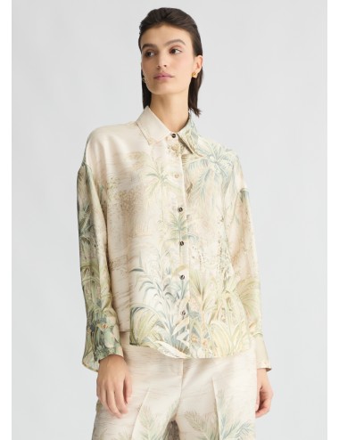 CA5352 M9265 CAMICIA IN TWILL CON STAMPA LIU JO DONNA CAMICIONE SHIRT FANTASIA