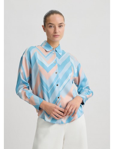 CA5352 M9314 CAMICIA IN TWILL CON STAMPA LIU JO DONNA CAMICIONE SHIRT FANTASIA