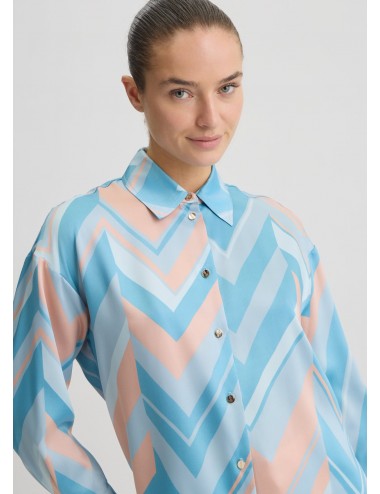 CA5352 M9314 CAMICIA IN TWILL CON STAMPA LIU JO DONNA CAMICIONE SHIRT FANTASIA