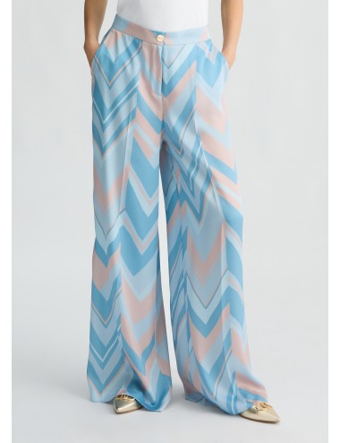 CA5353 M9314 PANTALONE DONNA LIU JO PANTALONI A PALAZZO IN TWILL CON STAMPA
