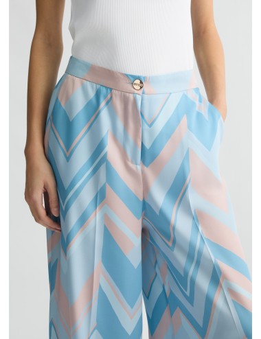 CA5353 M9314 PANTALONE DONNA LIU JO PANTALONI A PALAZZO IN TWILL CON STAMPA