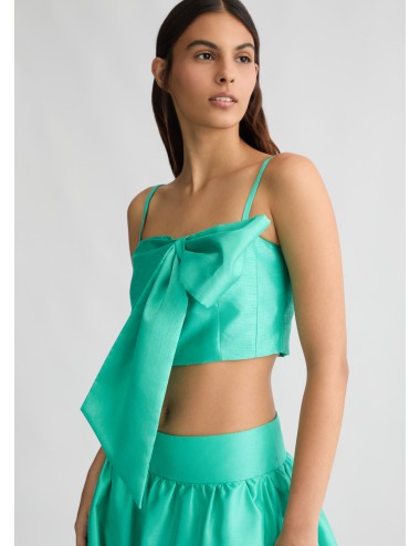 CA5029 TOP DONNA LIU JO CON FIOCCO VERDE SMERALDO CANOTTA ELEGANTE T SHIRT WOMAN