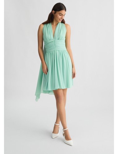 CA5302 ABITO CORTO LIU JO VESTITO CON DRAPPEGGIO DA CERIMONIA ELEGANTE DONNA