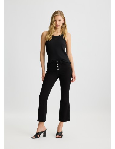 UA5040 22222 JEANS DONNA LIU JO BOOTCUT PANTALONI DENIM PANTALONE VITA ALTA NERO