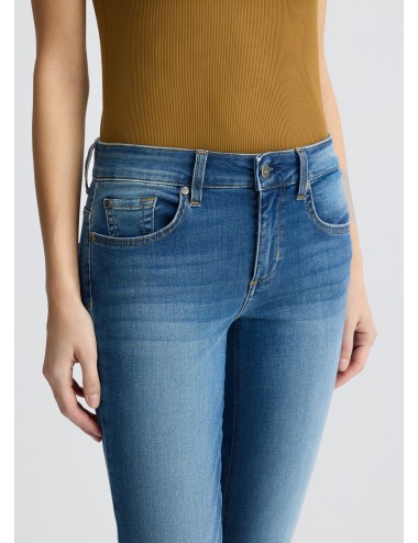 UA5159 JEANS DONNA LIU JO PANTALONE DENIM CROPPED SKINNY PANTALONI STRASS WOMAN