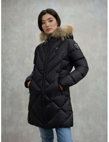 25WBLDC03098 GIUBBINO LUNGO BLAUER DONNA ALTHEA GIUBBOTTO CAPPUCCIO PELLICCIA