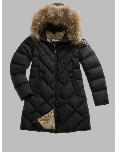 25WBLDC03098 GIUBBINO LUNGO BLAUER DONNA ALTHEA GIUBBOTTO CAPPUCCIO PELLICCIA