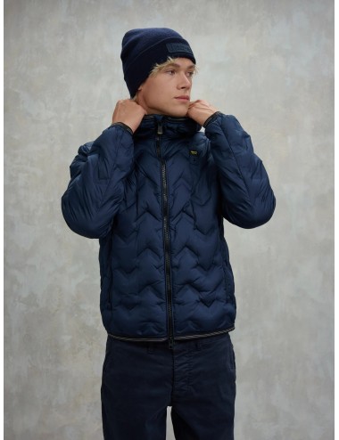 25WBLDC03233 GIUBBINO AD ANGOLI BLAUER PIERY GIUBBOTTO PIUMINO GIACCA UOMO BLU
