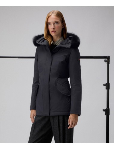 DONNET KL FUR NERO PEUTEREY DONNA PARKA CAPPUCCIO PELLICCIA GIUBBINO GIUBBOTTO