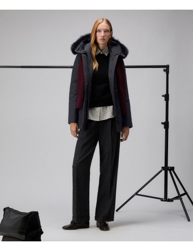 DONNET KL FUR NERO PEUTEREY DONNA PARKA CAPPUCCIO PELLICCIA GIUBBINO GIUBBOTTO