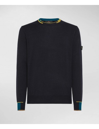 MARLON 04 215 MAGLIA PEUTEREY CON DETTAGLI COLORATI MAGLIONE GIROCOLLO LOGO MAN