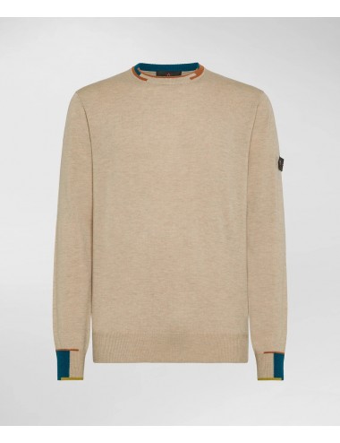 MARLON 04 852 MAGLIA PEUTEREY CON DETTAGLI COLORATI MAGLIONE GIROCOLLO LOGO MAN