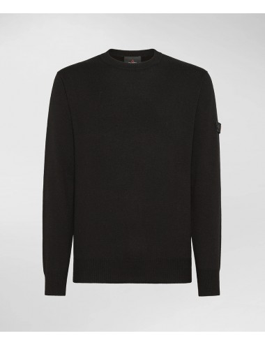 NEW MARLON NC NERO PEUTERY UOMO PULLOVER GIROCOLLO CON LOGO MAGLIONE NERO MAN