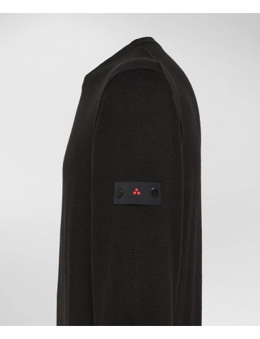 NEW MARLON NC NERO PEUTERY UOMO PULLOVER GIROCOLLO CON LOGO MAGLIONE NERO MAN