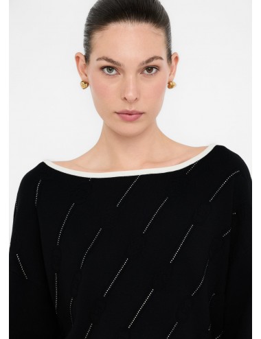 TF5206 03N66 MAGLIA DONNA LIU JO MAGLIETTA CON STRASS DONNA COLORE NERO WOMAN