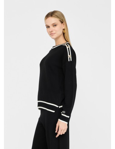 TF5230 03N66 MAGLIA LIU JO BETTER DONNA MAGLIETTA GIROCOLLO WOMAN CON LOGO