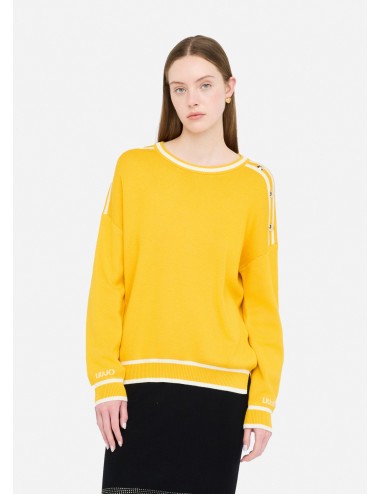 TF5230 C3761 MAGLIA LIU JO BETTER DONNA MAGLIETTA GIROCOLLO WOMAN CON LOGO