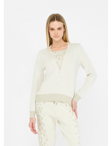 TF5254 MAGLIA DONNA LIU JO BETTER MAGLIONCINO WOMAN SHIRT SCOLLO ROTONDO BIANCO