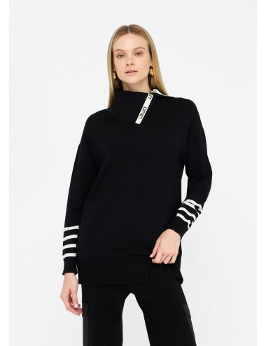 TF5218 MAGLIA LIU JO DONNA MAGLIONCINO COLLO ALTO WOMAN BETTER MAXI POOL LOGO