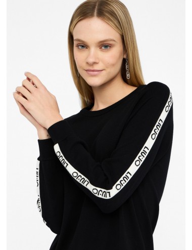 TF5288 ABITO DONNA LIU JO ABITINO IN MAGLIA VESTITO SPORTIVO CON LOGO DRESS NERO