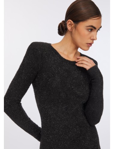 MF5236 A3836 ABITO DONNA LIU JO VESTITO IN MAGLIA SCOLLO DIETRO ABITINO DRESS