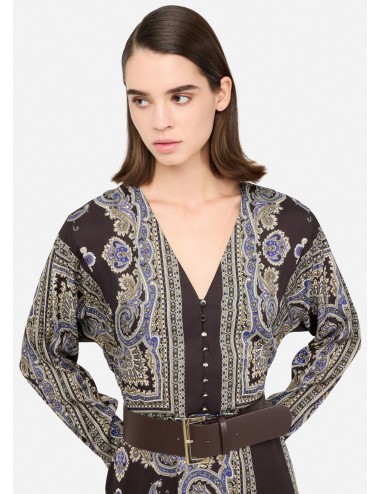 MF5394 ABITO DONNA LIU JO VESTITO MIDI CON CINTURA ABITINO DRESS FANTASIA DRESS