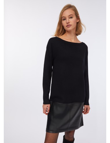 MF5481 ABITO DONNA LIU JO ABITINO CORTO IN MAGLIA VESTITO DRESS WOMAN NERO