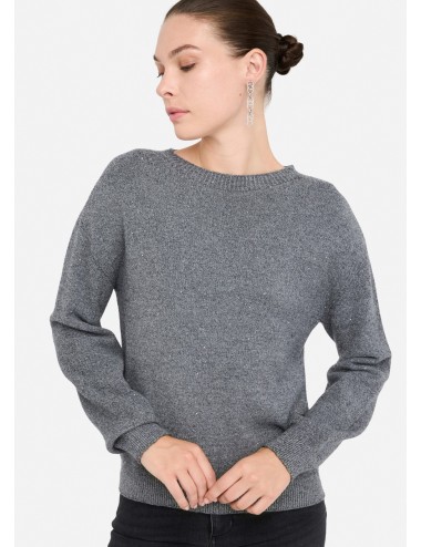 MF5483 04485 MAGLIA DONNA LIU CON MICRO PAILLETTES MAGLIONCINO WOMAN GIROCOLLO