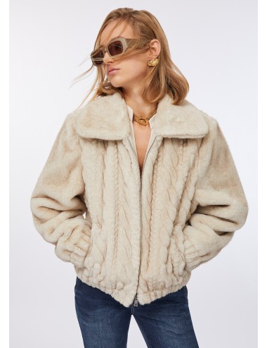 MF5094 GIACCONE DONNA LIU JO BOMBER TEDDY CON TRECCE ECO PELLICCIA GIUBBINO NEW