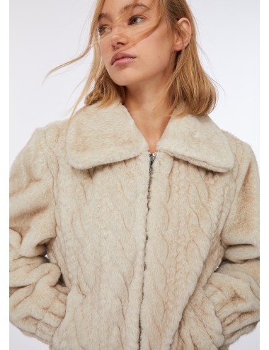 MF5094 GIACCONE DONNA LIU JO BOMBER TEDDY CON TRECCE ECO PELLICCIA GIUBBINO NEW