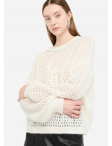 MF5430 MAGLIA IN LANA E MOHAIR LIU JO DONNA MAGLIONCINO TRAFORATO WOMAN SHIRT