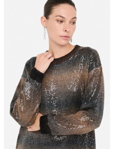 MF5488 ABITO DONNA IN MAGLIA CON PAILLETTES ABITINO CORTO ELEGANTE VESTITO DRESS