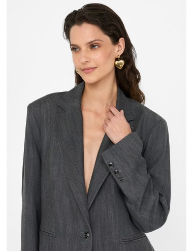 UF5141 GIACCA DONNA LIU JO BLAZER WOMAN IN DENIM COLORE GRIGIO REVERS CLASSICO