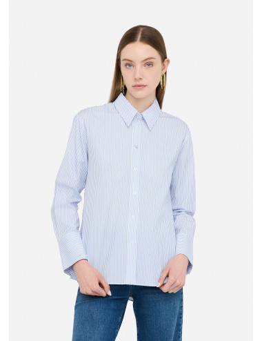 UF5242 CAMICIA DONNA LIU JO A RIGHE CON TOP SOTTO SHIRT WOMAN MANICA LUNGA