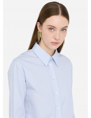 UF5242 CAMICIA DONNA LIU JO A RIGHE CON TOP SOTTO SHIRT WOMAN MANICA LUNGA