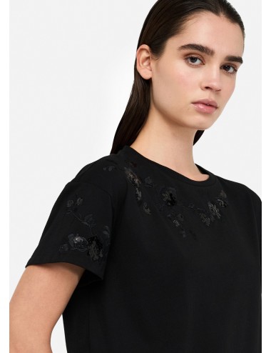 UF5261 W9449 T SHIRT DONNA LIU JO MANICA CORTA MAGLIETTA WOMAN CON DECORAZIONI