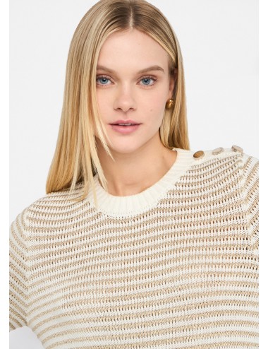 UF5275 04120 MAGLIA DONNA LIU JO A RIGHE IN LUREX MAGLIONCINO WOMAN SHIRT NEW