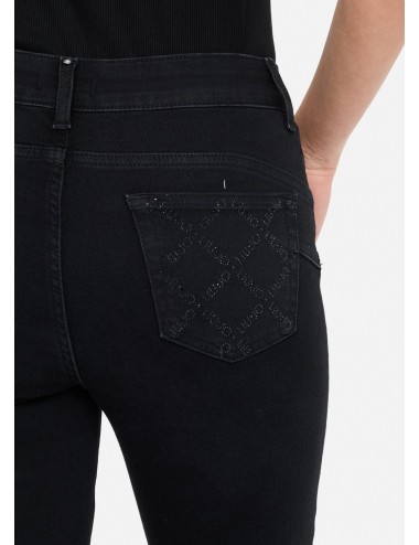 UF5013 JEANS DONNA LIU JO PANTALONE SKINNY DENIM NERO PANATLONI WOMAN VITA ALTA