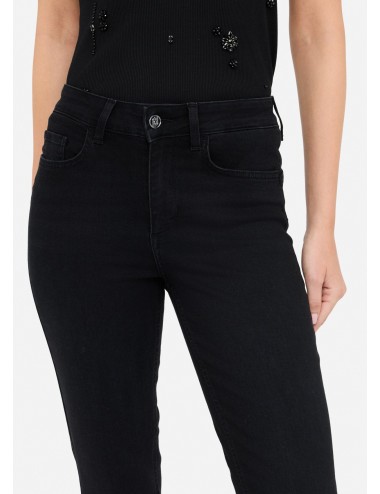 UF5013 JEANS DONNA LIU JO PANTALONE SKINNY DENIM NERO PANATLONI WOMAN VITA ALTA