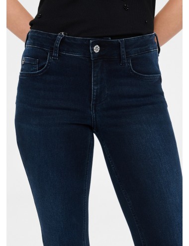 UF5025 JEANS DONNA LIU JO BOOTCUT PANTALONI DENIM A ZAMPA BOTTOM UP PANTALONE