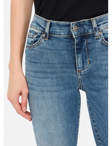 UF5066 JEANS SLIM LIU JO BETTER PANTALONE DENIM PANTALONI WOMAN CROPPED STRASS