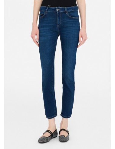UF5073 JEANS DONNA LIU JO OANTALONE DENIM CON RISVOLTO PANTALONI WOMAN SLIM NEW