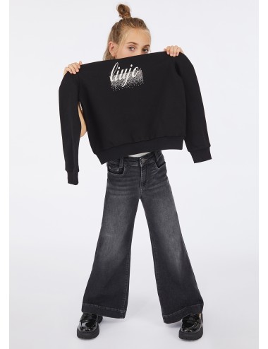 GF5001 22222 FELPA LIU JO BAMBINA IN COTONE CON LOGO MAGLIA KIDS JUNIOR SHIRT