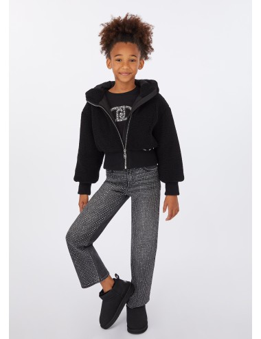 GF5008 S9149 T SHIRT LIU JO BAMBINA MAGLIA CON LOGO KIDS JUNIOR MAGLIETTA NERA