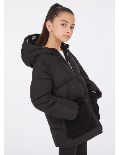 GF5016 GIUBBINO LIU JO BAMBINA CAPPOTTO NYLON TRAPUNTATO TEDDY GIUBBOTTO KIDS